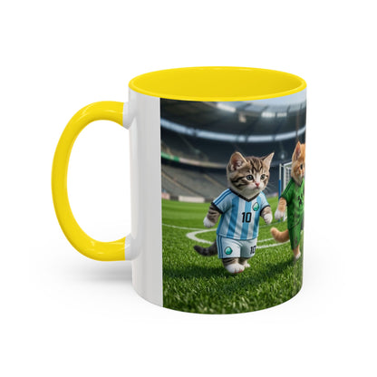 Soccer Kittens Accent Coffee Mug — Cute Cat Soccer Players 11/15oz