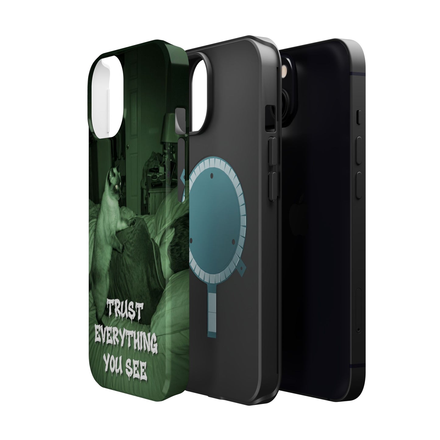 Phone Case 'Trust Everything You See' Green Dog Photo Magnetic Impact-Resistant Case