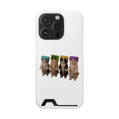 Minecraft Kittens Cat Phone Case with Card Holder