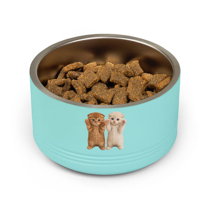 Cute Cat Kitten Pair 18oz Stainless Pet Bowl