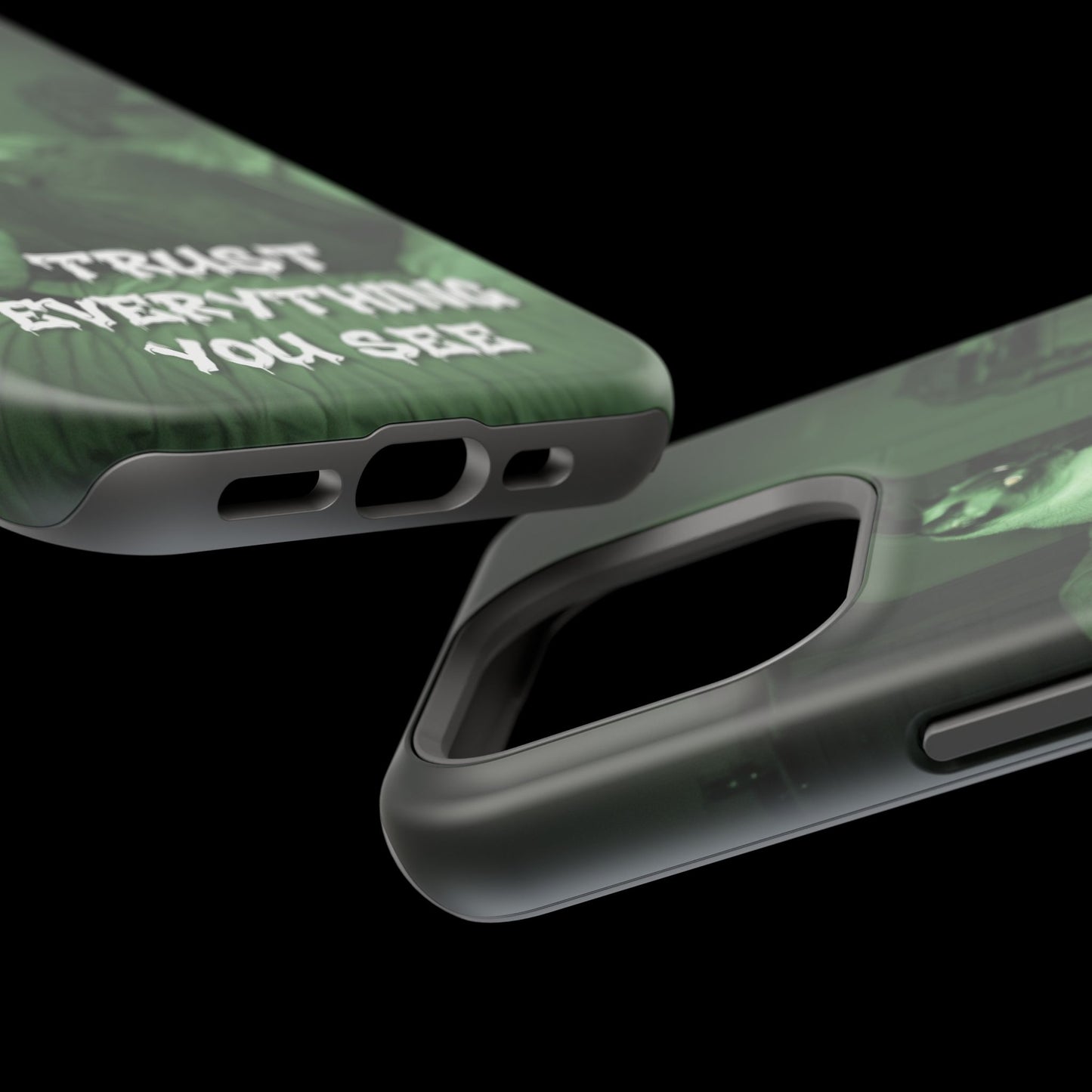Phone Case 'Trust Everything You See' Green Dog Photo Magnetic Impact-Resistant Case