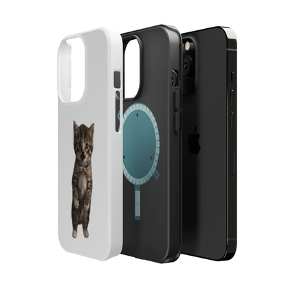 Cute Standing Kitten Magnetic Impact-Resistant Phone Case