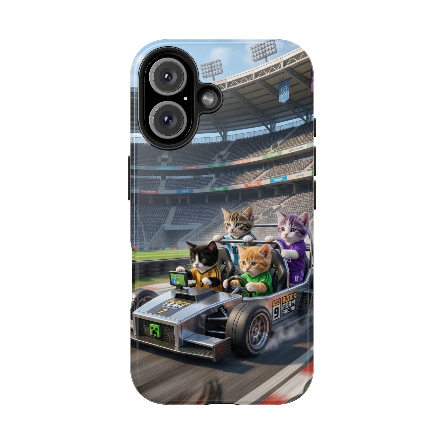 Racing Cats Tough Phone Case — Cute Kittens Driving Racecar Phone Cover