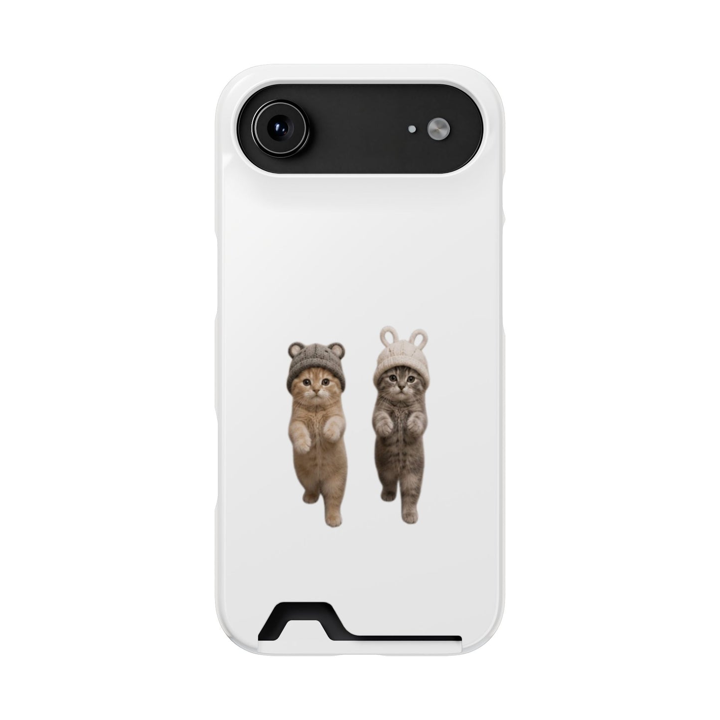 Kawaii Cats with Bear & Bunny  Cute Cat Duo Phone Card Case