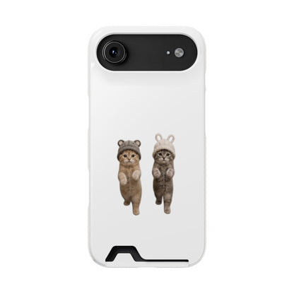 Kawaii Cats with Bear & Bunny  Cute Cat Duo Phone Card Case