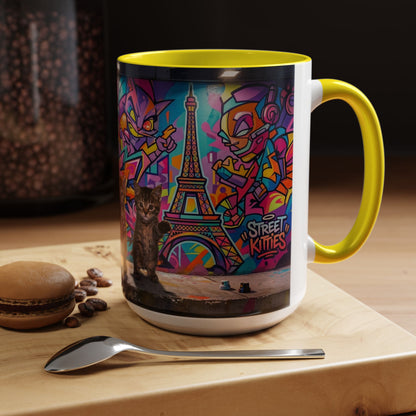 Street Kitties Graffiti Coffee Mug — Colorful Cat Art Accent Mug (11/15oz)