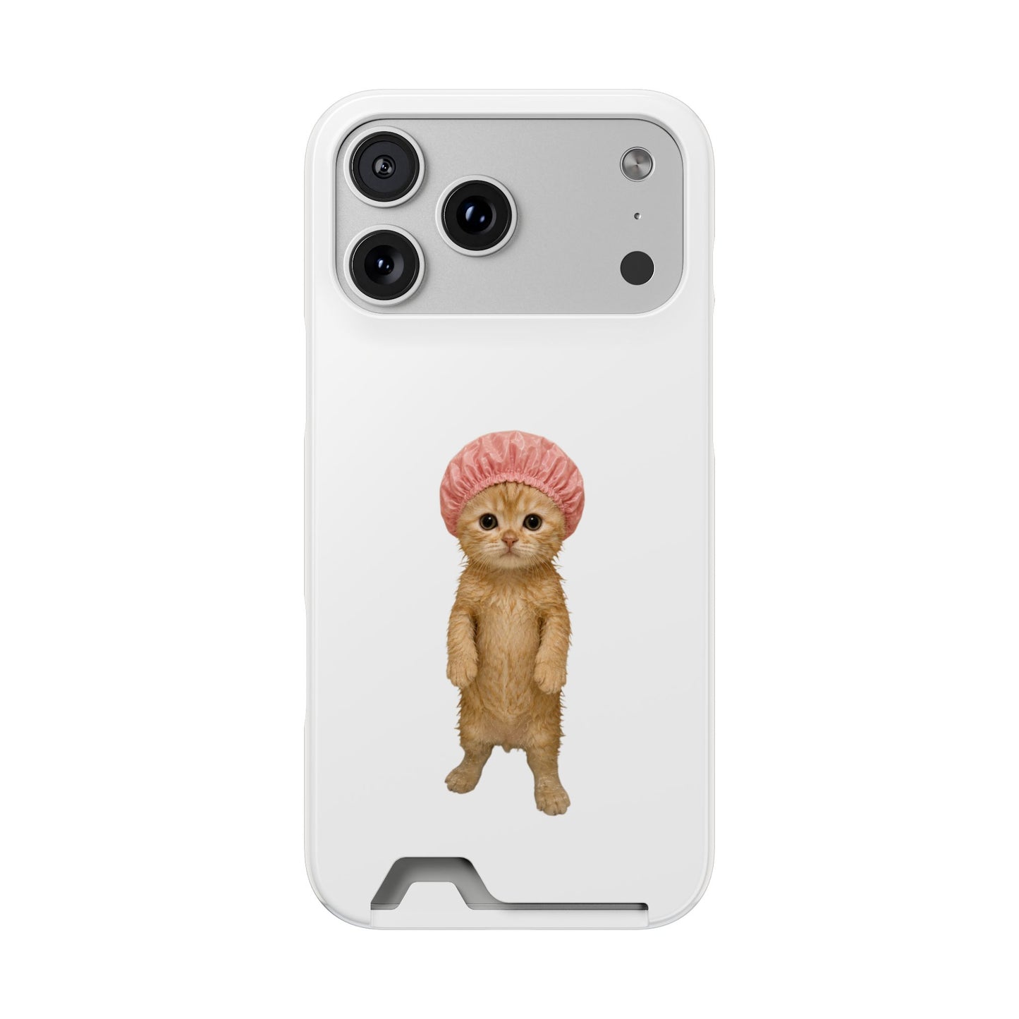 Cute Cat Shower Cap Phone Card Case