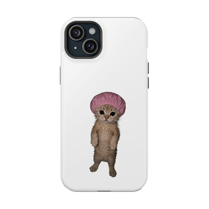 Cute Kitten in Shower Cap  Magnetic Impact-Resistant