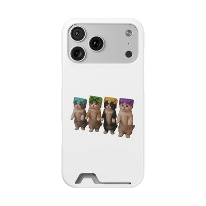 Minecraft Kittens Cat Phone Case with Card Holder