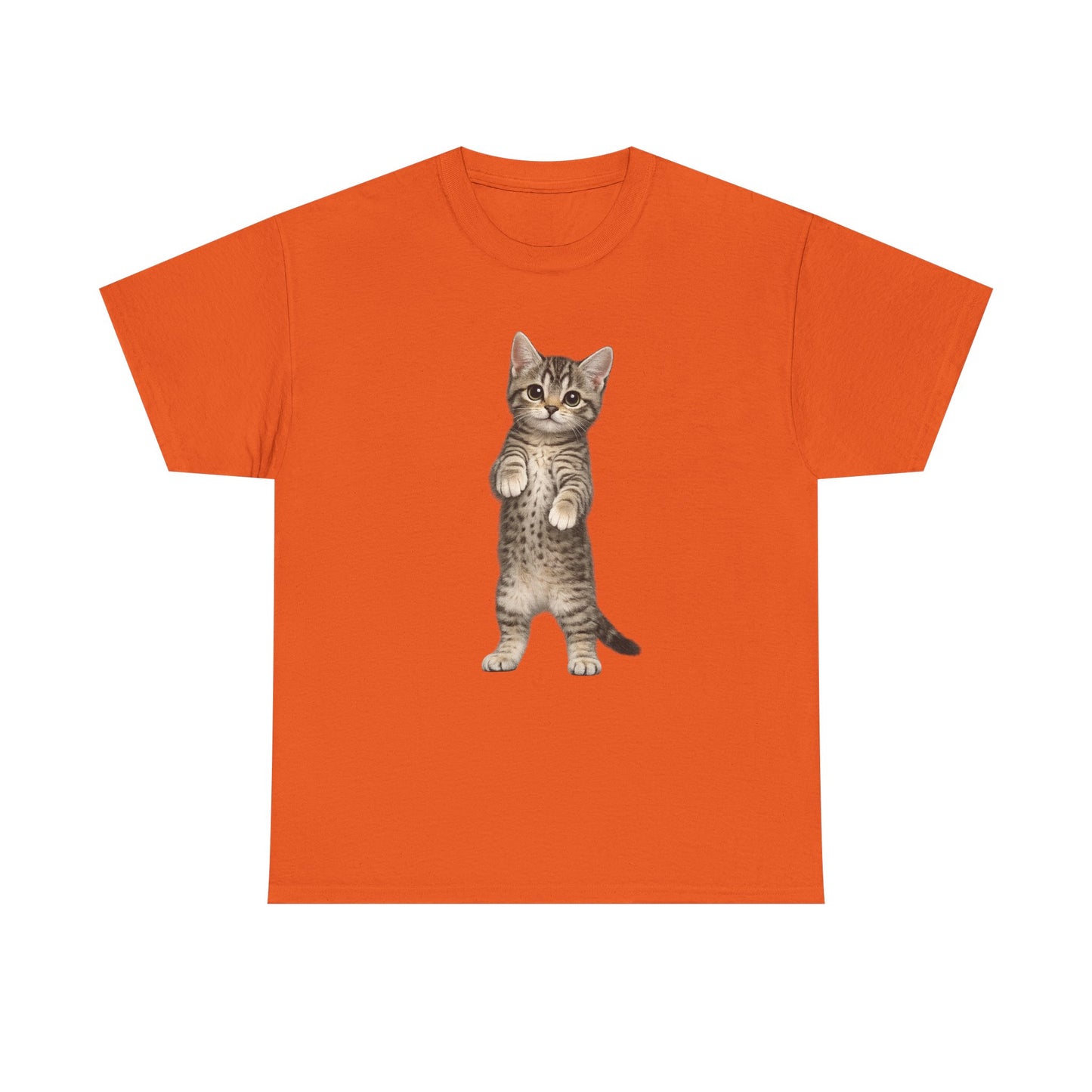 Standing Tabby Kitten T-Shirt — Cute Cat Graphic Tee for Cat Lovers