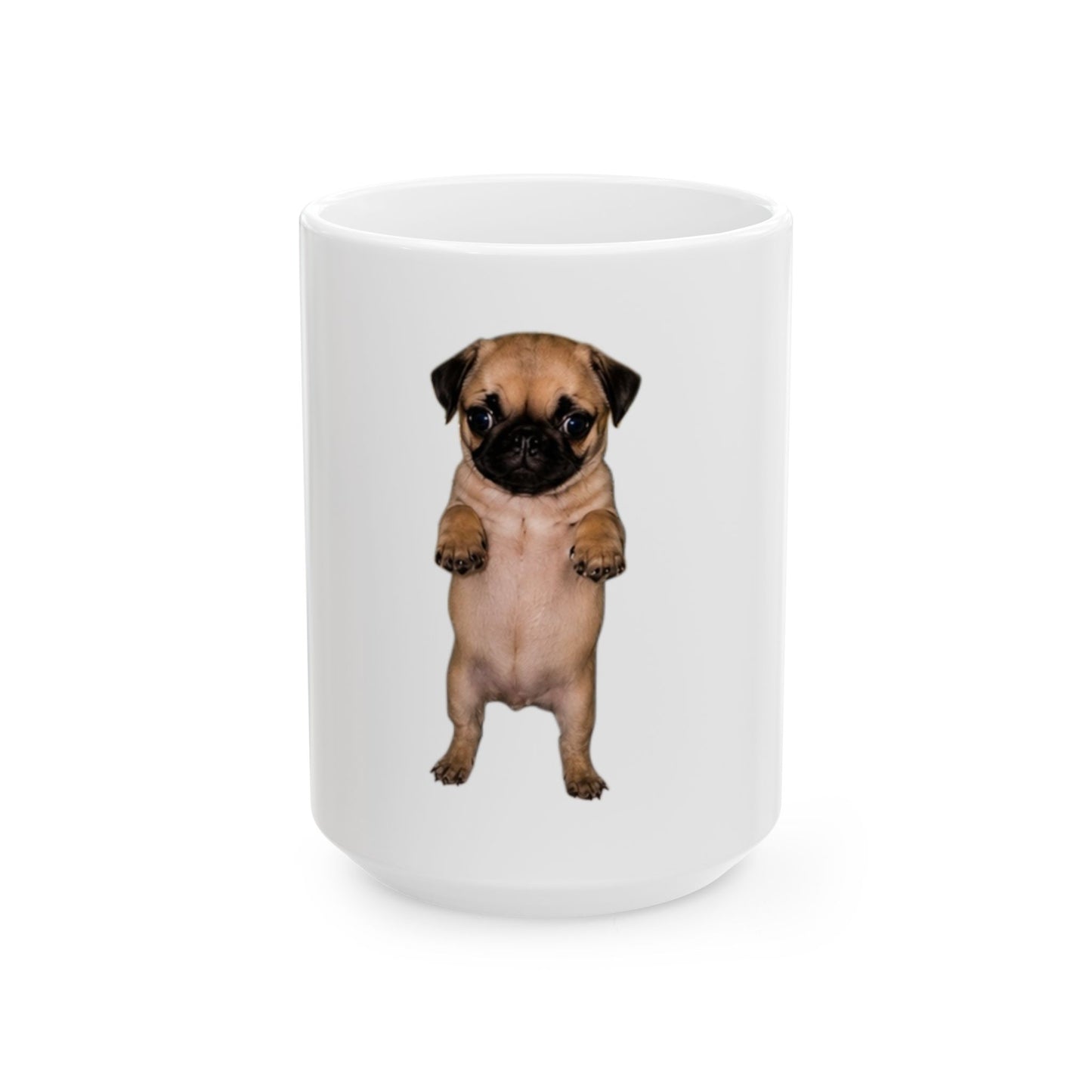 Cute Dog Pug Standing Ceramic Mug (11oz/15oz)