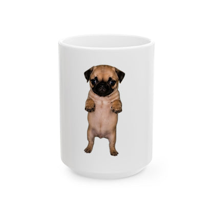 Cute Dog Pug Standing Ceramic Mug (11oz/15oz)