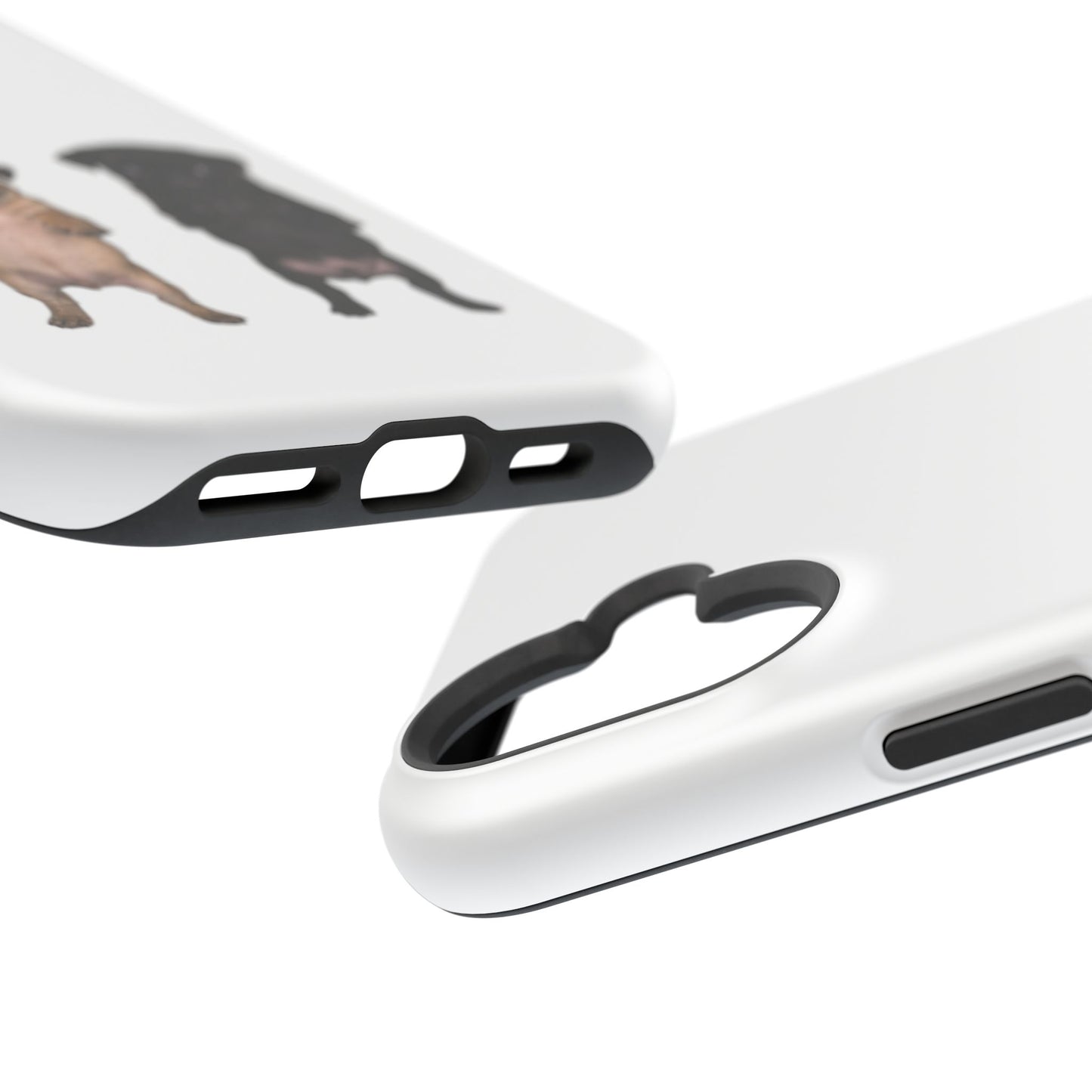 Cute Standing Pug Duo Magnetic Impact-Resistant Phone Case