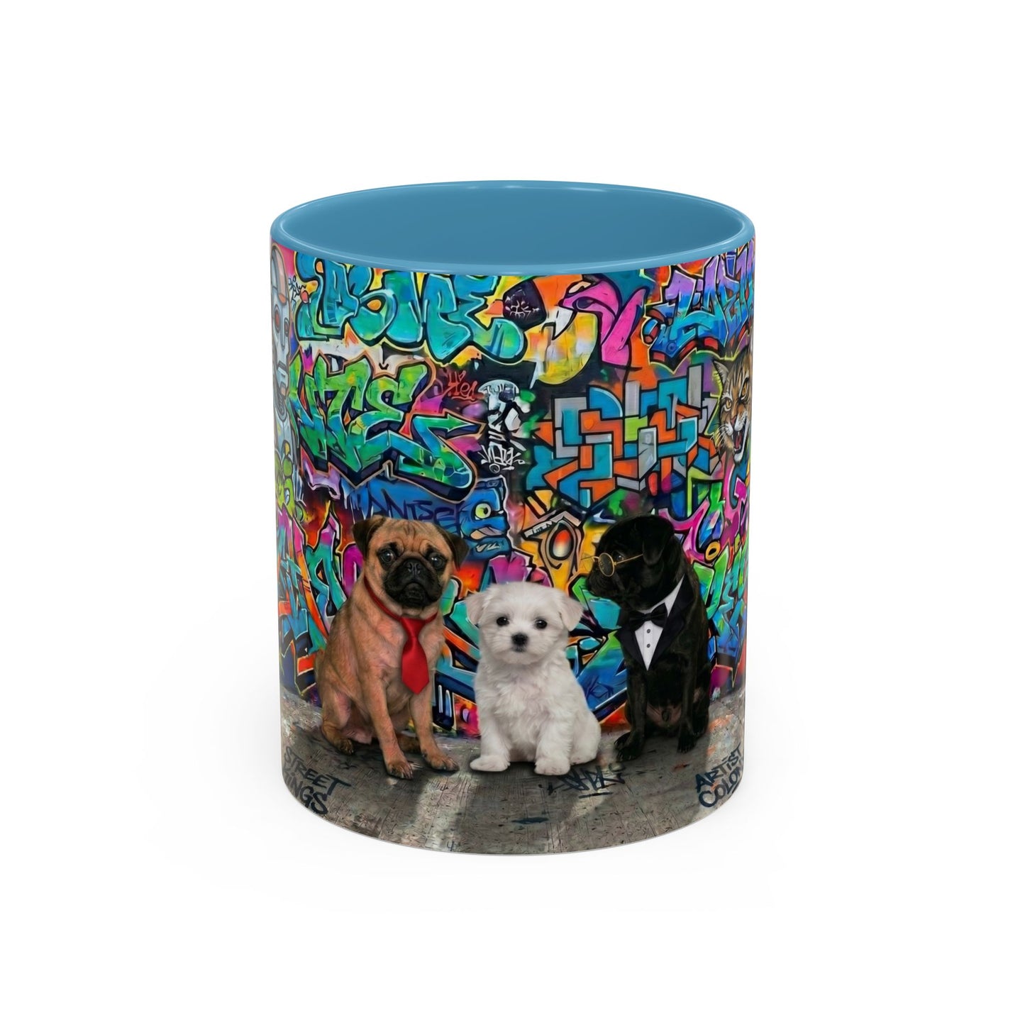 Graffiti Pets Coffee Mug — Colorful Street Art Dog & Cat Accent Mug (11/15oz)
