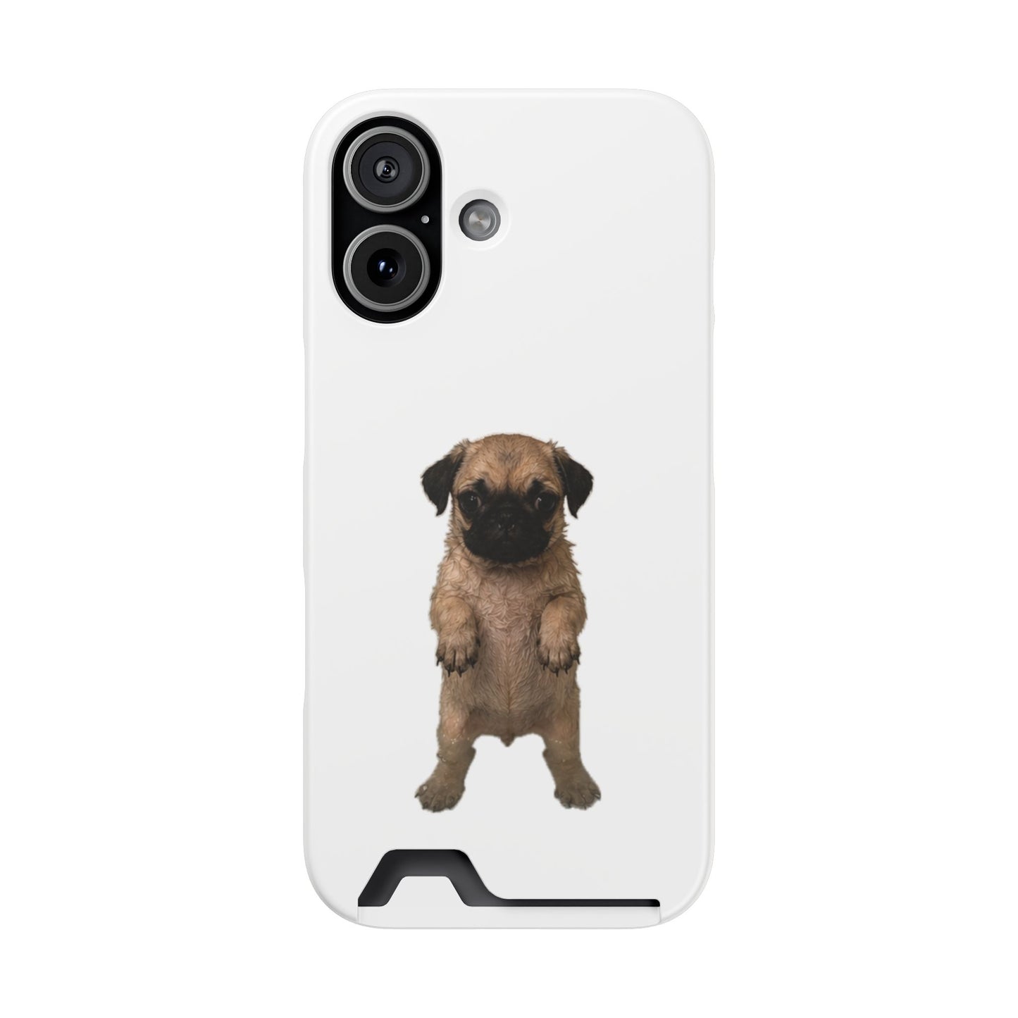 Cute Standing  Pug Card Holder Phone Case