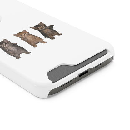 Cute Trio Kittens Phone Case with Card Holder