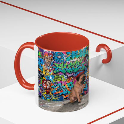 Graffiti Pug Coffee Mug — Colorful Street Art Accent Mug (11/15oz)
