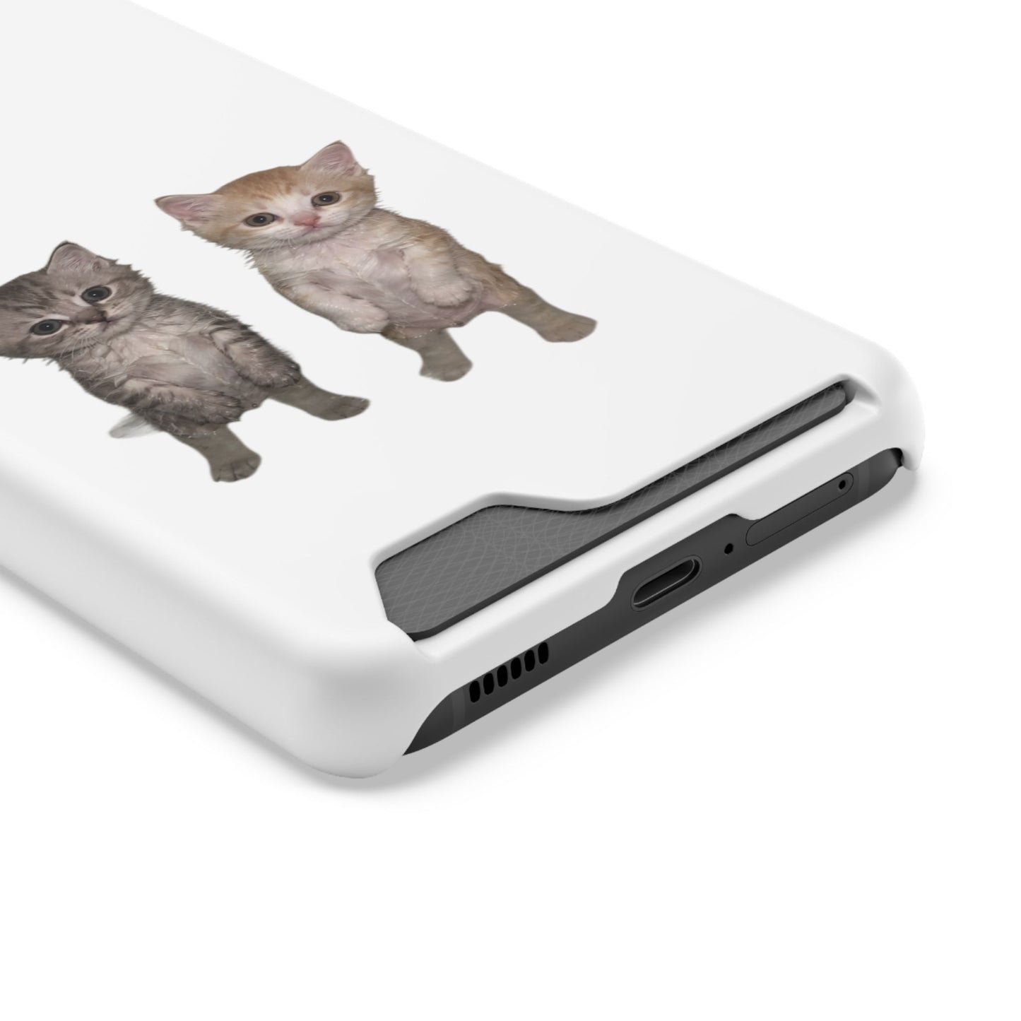 Duo Cute Kitten Phone Case with Card Holder
