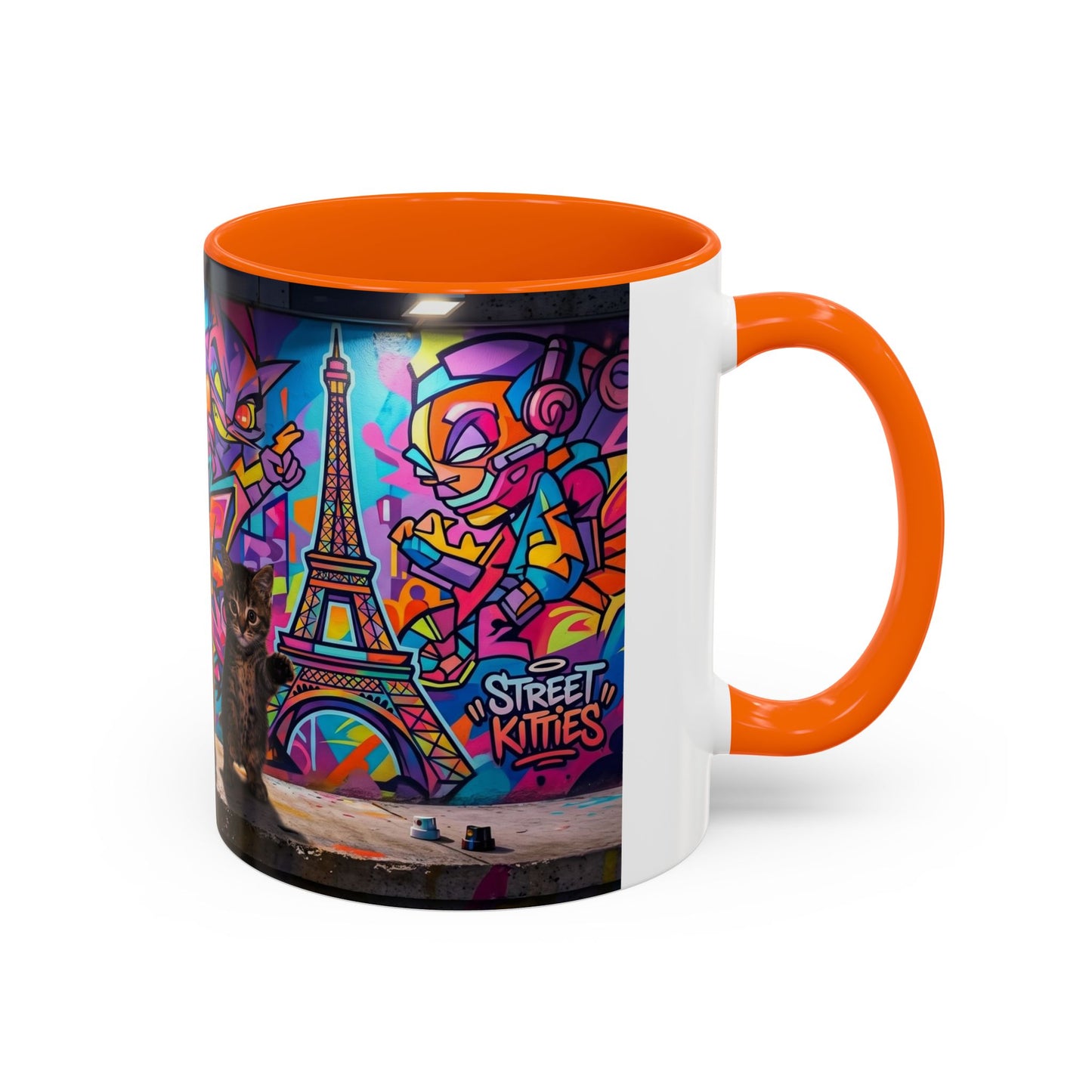 Street Kitties Graffiti Coffee Mug — Colorful Cat Art Accent Mug (11/15oz)