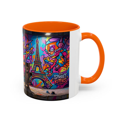 Street Kitties Graffiti Coffee Mug — Colorful Cat Art Accent Mug (11/15oz)