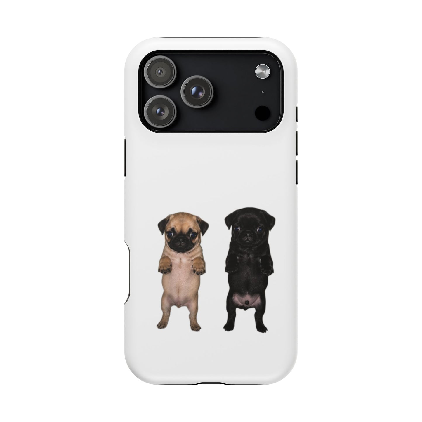 Cute Standing Pug Duo Magnetic Impact-Resistant Phone Case