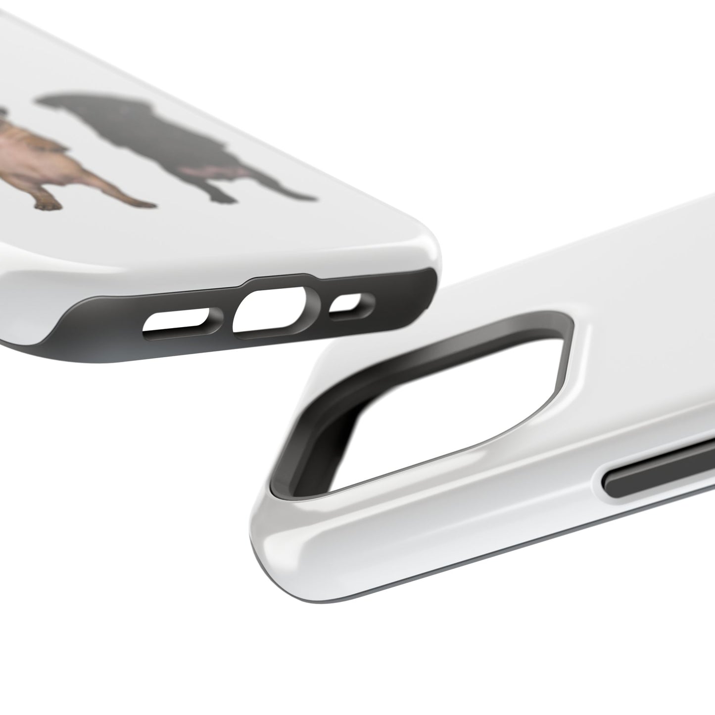 Cute Standing Pug Duo Magnetic Impact-Resistant Phone Case
