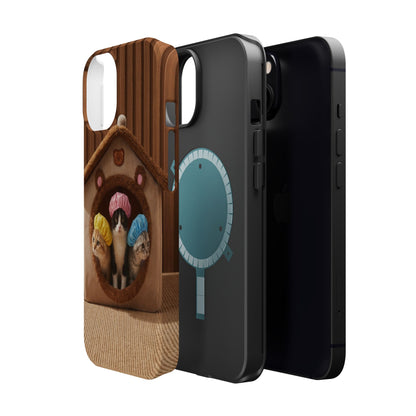 Cute Kittens in Cozy House Phone Case — Magnetic Impact-Resistant Case