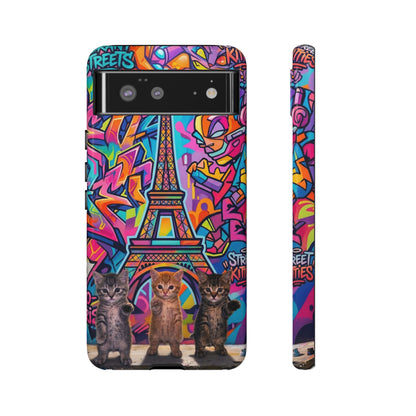 Cat Graffiti Eiffel Phone Case — Colorful Urban Parisian iPhone Cover