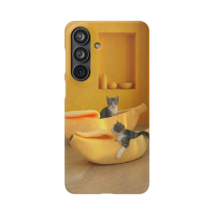 Cat Cozy Phone Case – Cute Kittens in Yellow Living Room Snap Case