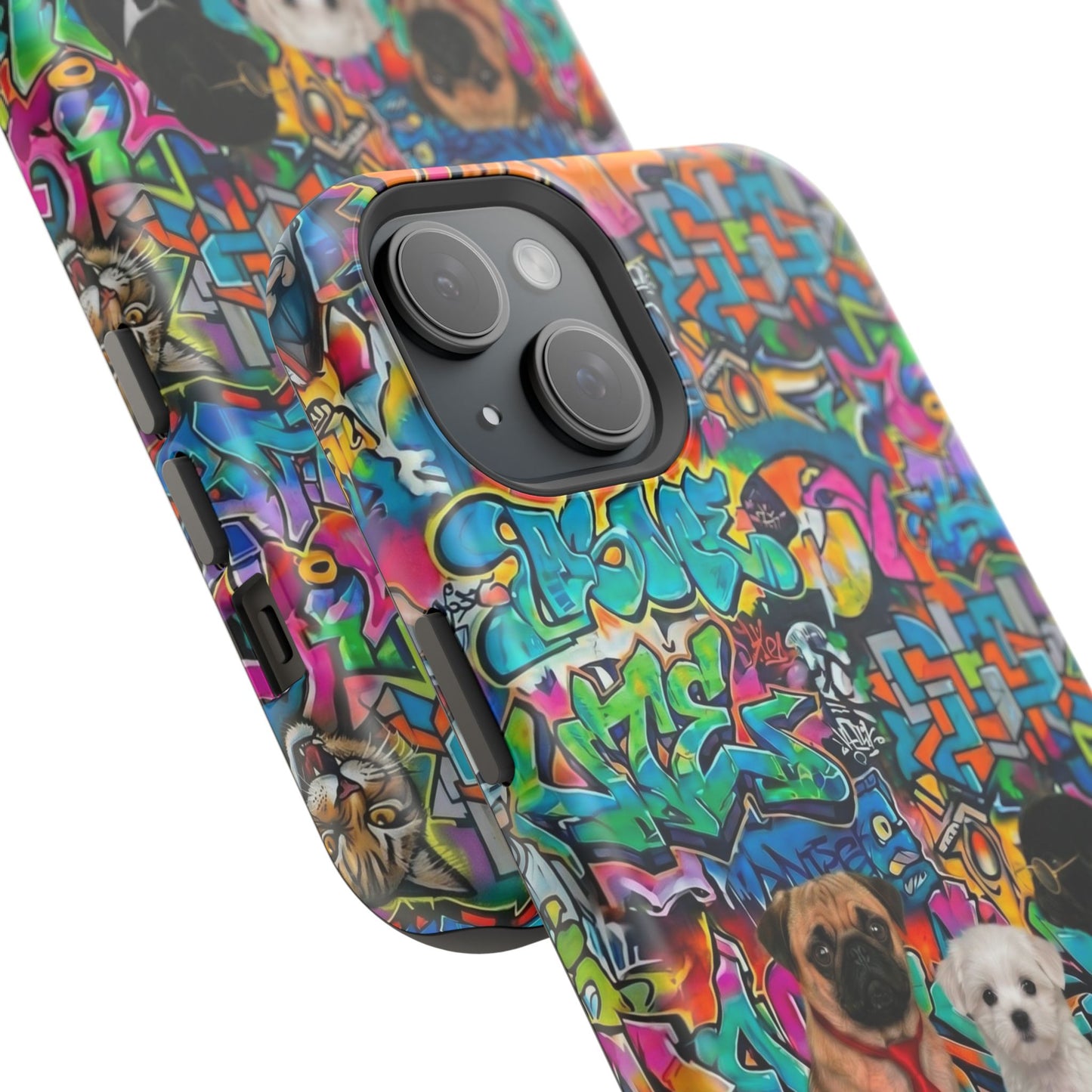 Puppy Squad Graffiti Phone Case — Impact-Resistant Protective Case