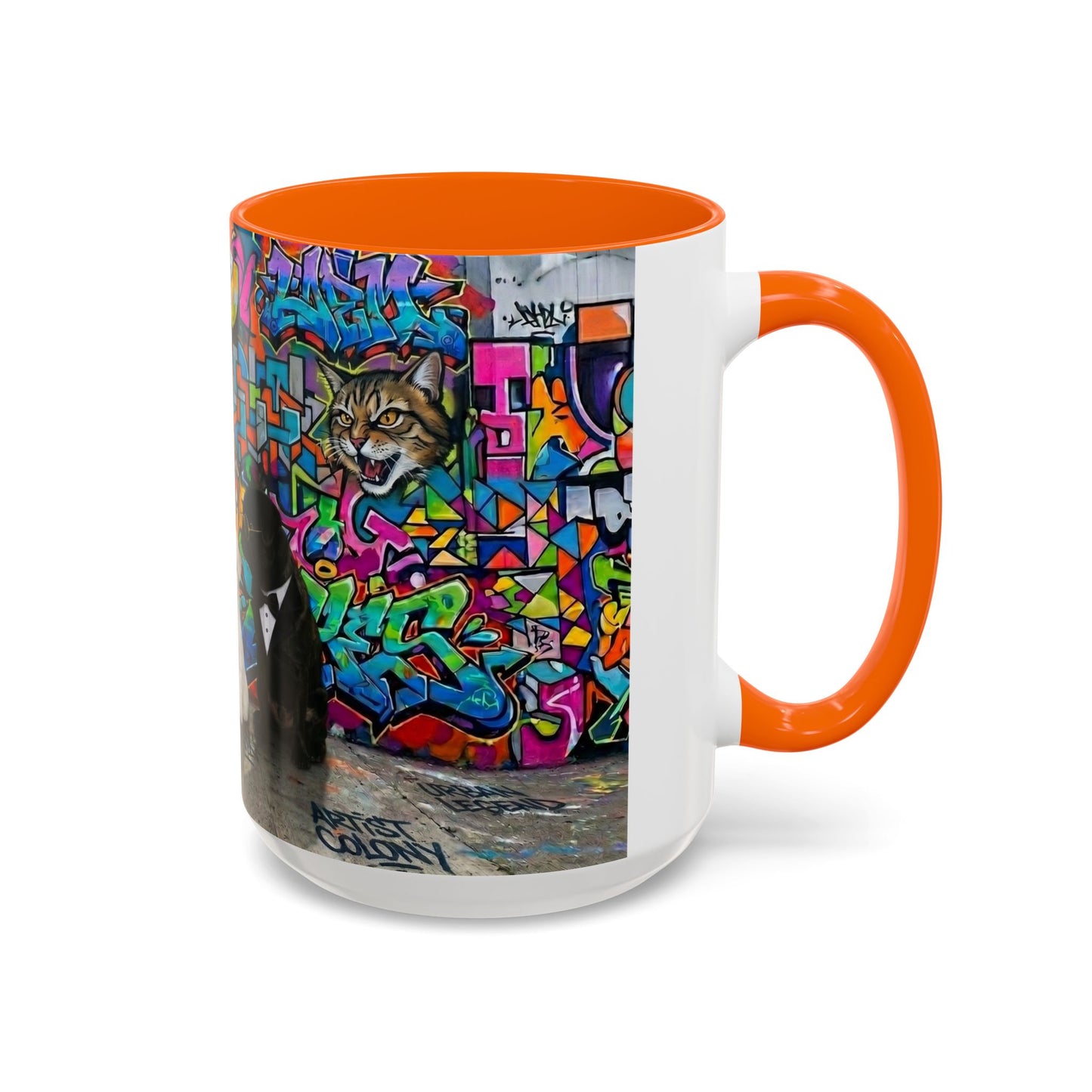 Graffiti Pets Coffee Mug — Colorful Street Art Dog & Cat Accent Mug (11/15oz)