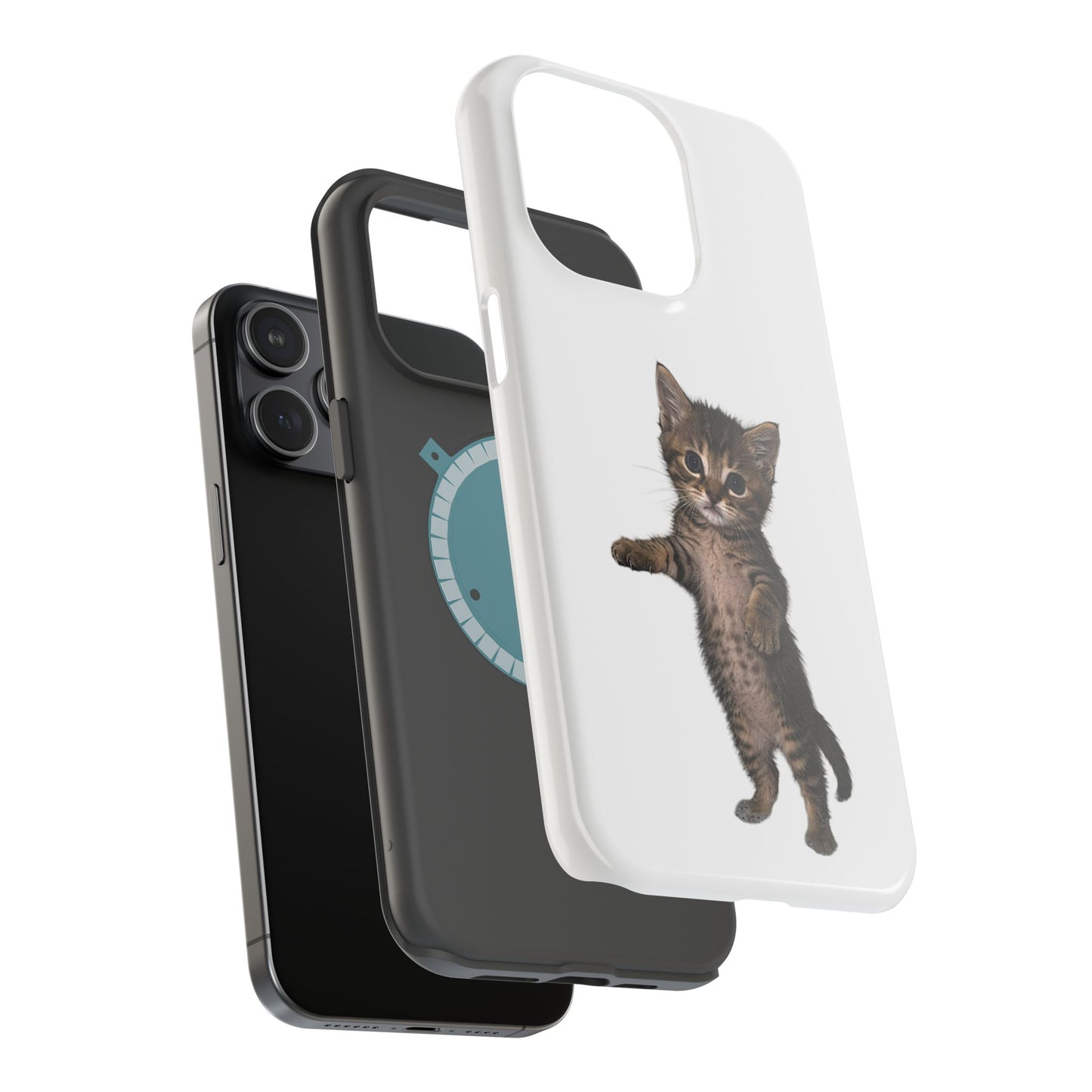 Cute Standing Kitten Magnetic Phone Case