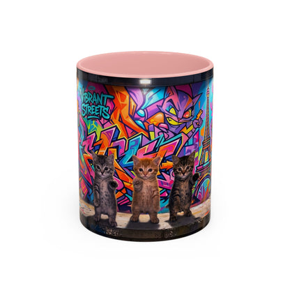 Street Kitties Graffiti Coffee Mug — Colorful Cat Art Accent Mug (11/15oz)