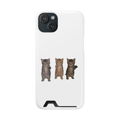 Cute Trio Kittens Phone Case with Card Holder
