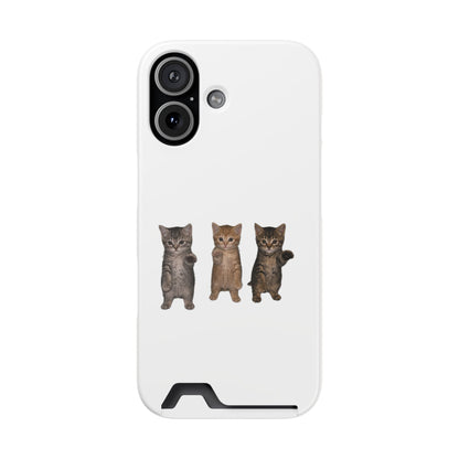 Cute Trio Kittens Phone Case with Card Holder