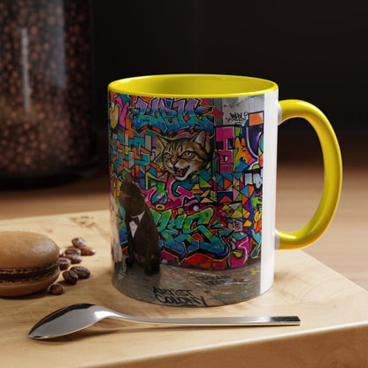 Graffiti Pets Coffee Mug — Colorful Street Art Dog & Cat Accent Mug (11/15oz)