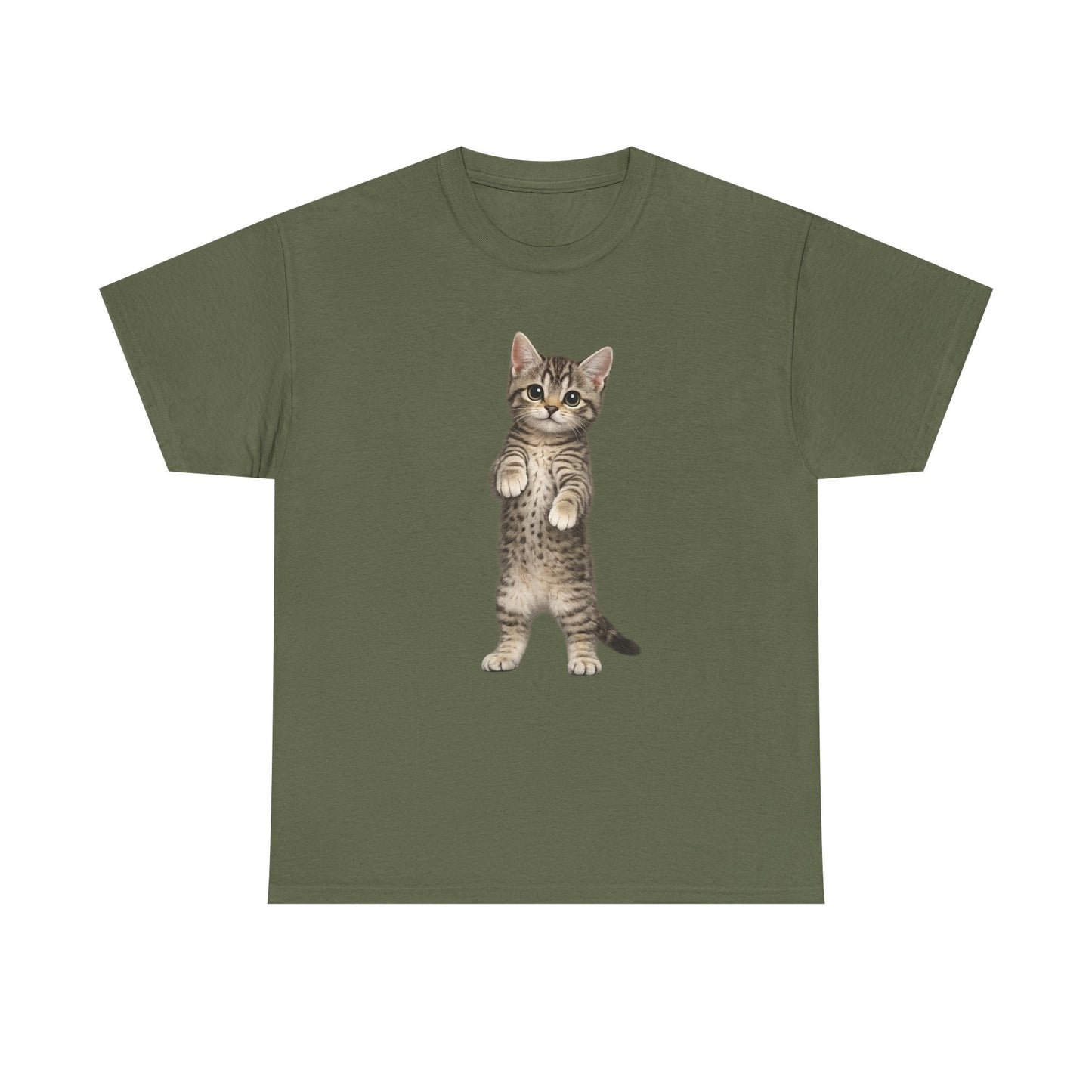 Standing Tabby Kitten T-Shirt — Cute Cat Graphic Tee for Cat Lovers