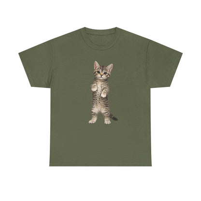 Standing Tabby Kitten T-Shirt — Cute Cat Graphic Tee for Cat Lovers