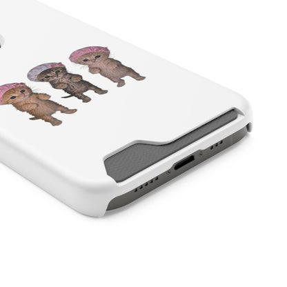 Cute Three Kittens Phone Case with Card Holder