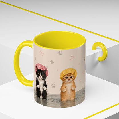 Cute Kittens in Shower Caps Accent Coffee Mug – 11/15oz