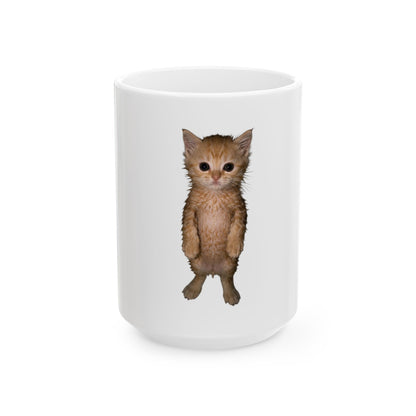 Cute Standing Kitten Ceramic Mug  (11oz/15oz)