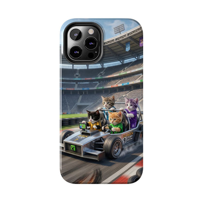 Racing Cats Tough Phone Case — Cute Kittens Driving Racecar Phone Cover