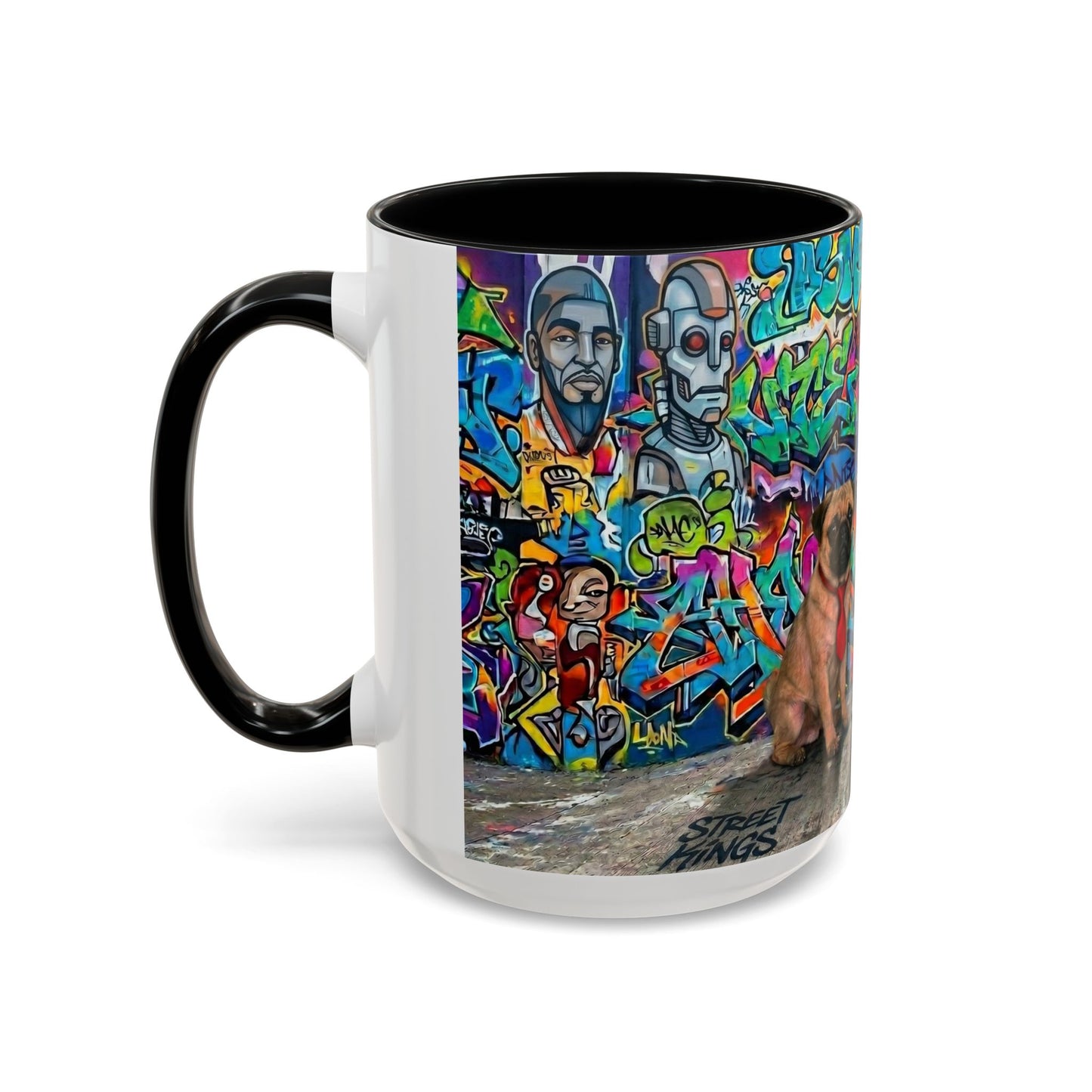 Graffiti Pets Coffee Mug — Colorful Street Art Dog & Cat Accent Mug (11/15oz)