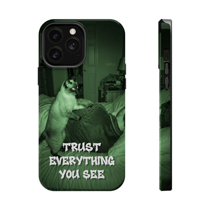 Phone Case 'Trust Everything You See' Green Dog Photo Magnetic Impact-Resistant Case