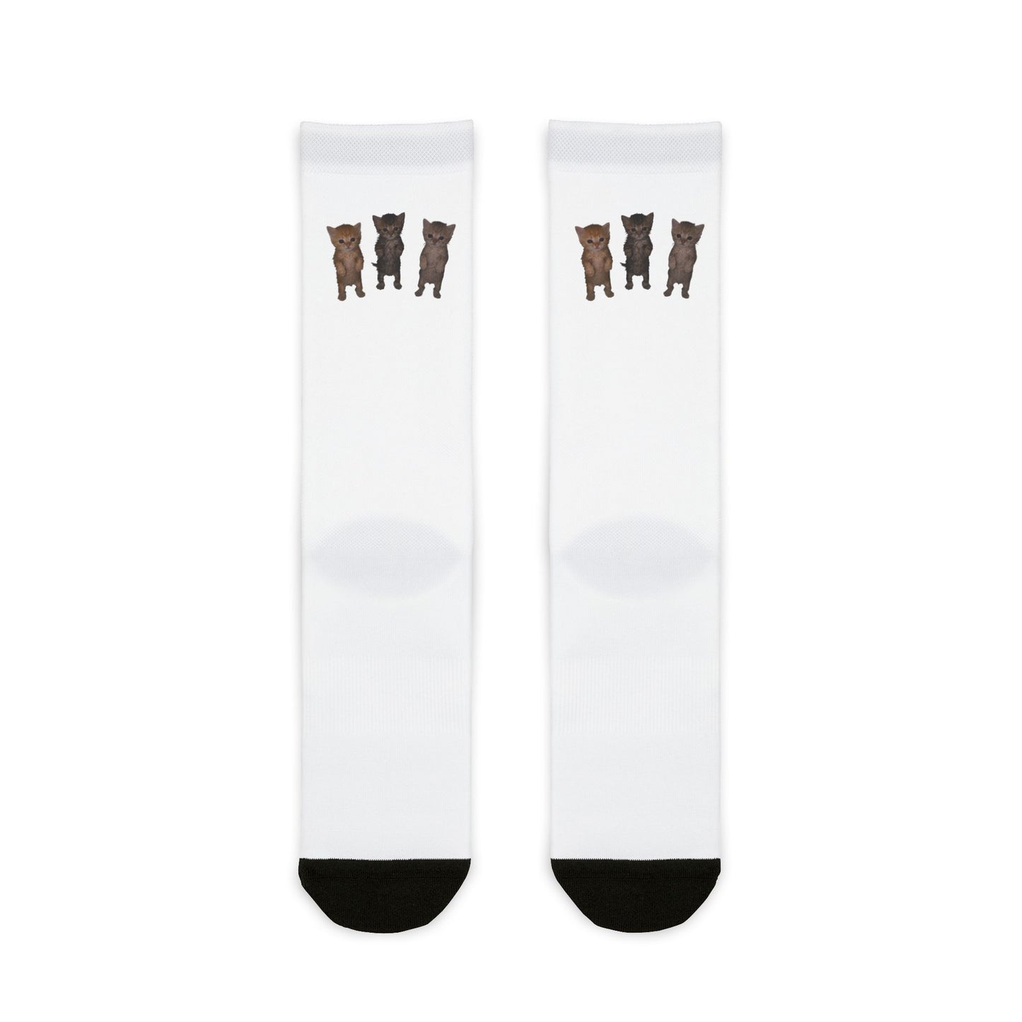 Cute Standing Kittens Trio Sublimation Crew Socks