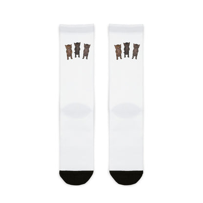 Cute Standing Kittens Trio Sublimation Crew Socks
