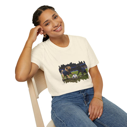 Soccer Puppies T-Shirt — Playful Puppy Soccer Match Tee