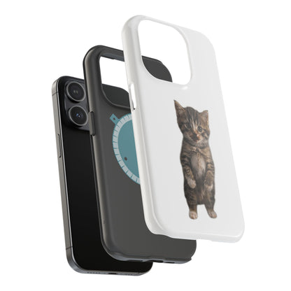 Cute Standing Kitten Magnetic Impact-Resistant Phone Case