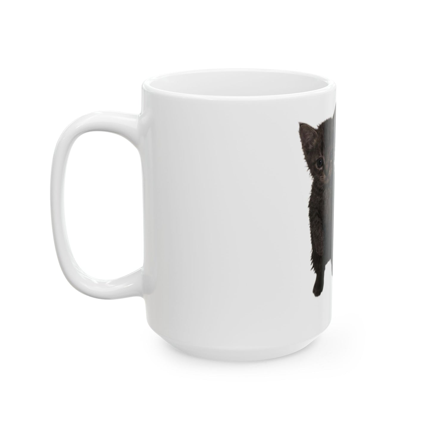 Cute Black & Brown Cat Pair Ceramic Mug  (11oz, 15oz)
