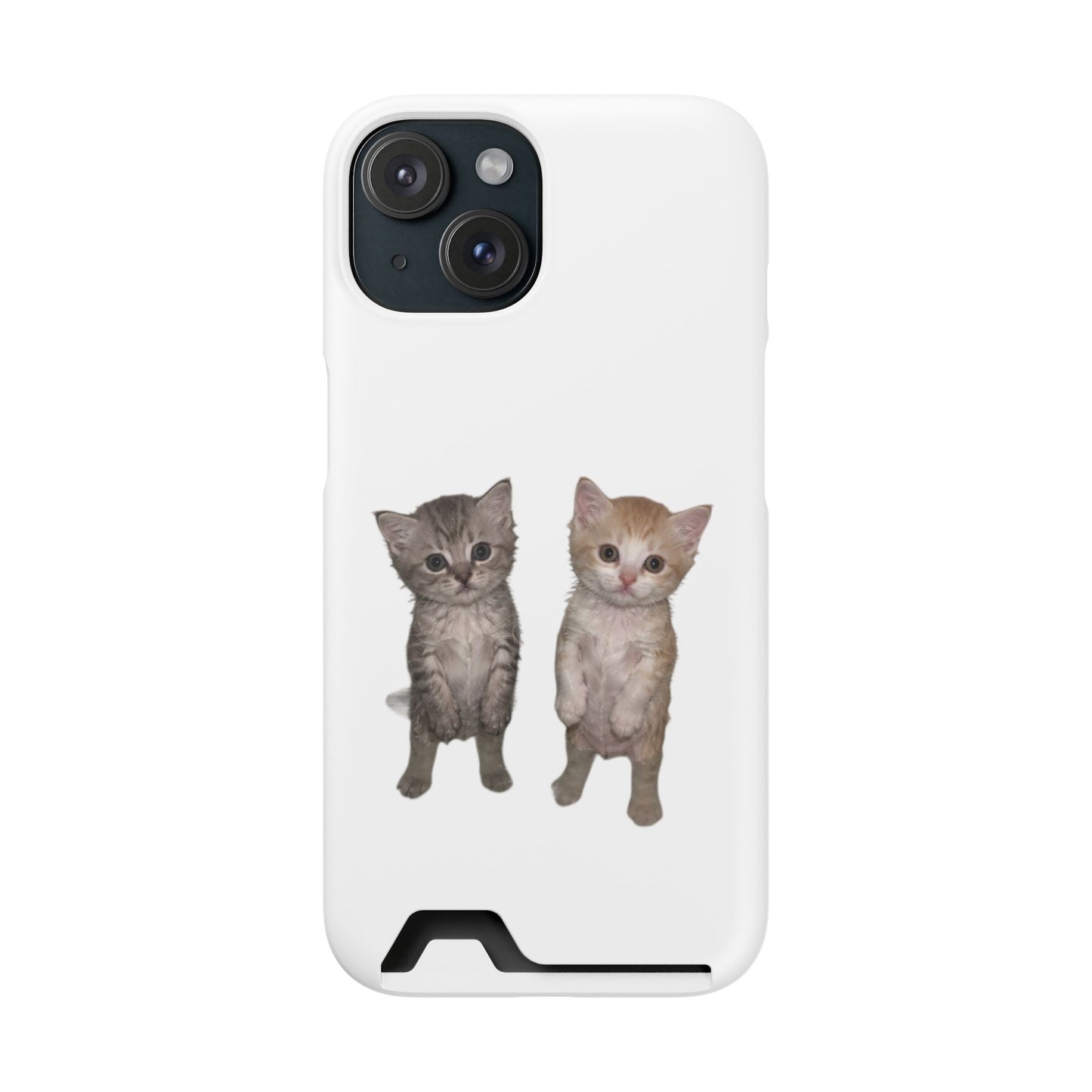 Duo Cute Kitten Phone Case with Card Holder